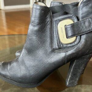 Gianfranco Ferre Ankle Boots Vintage Womens 8 Black Leather